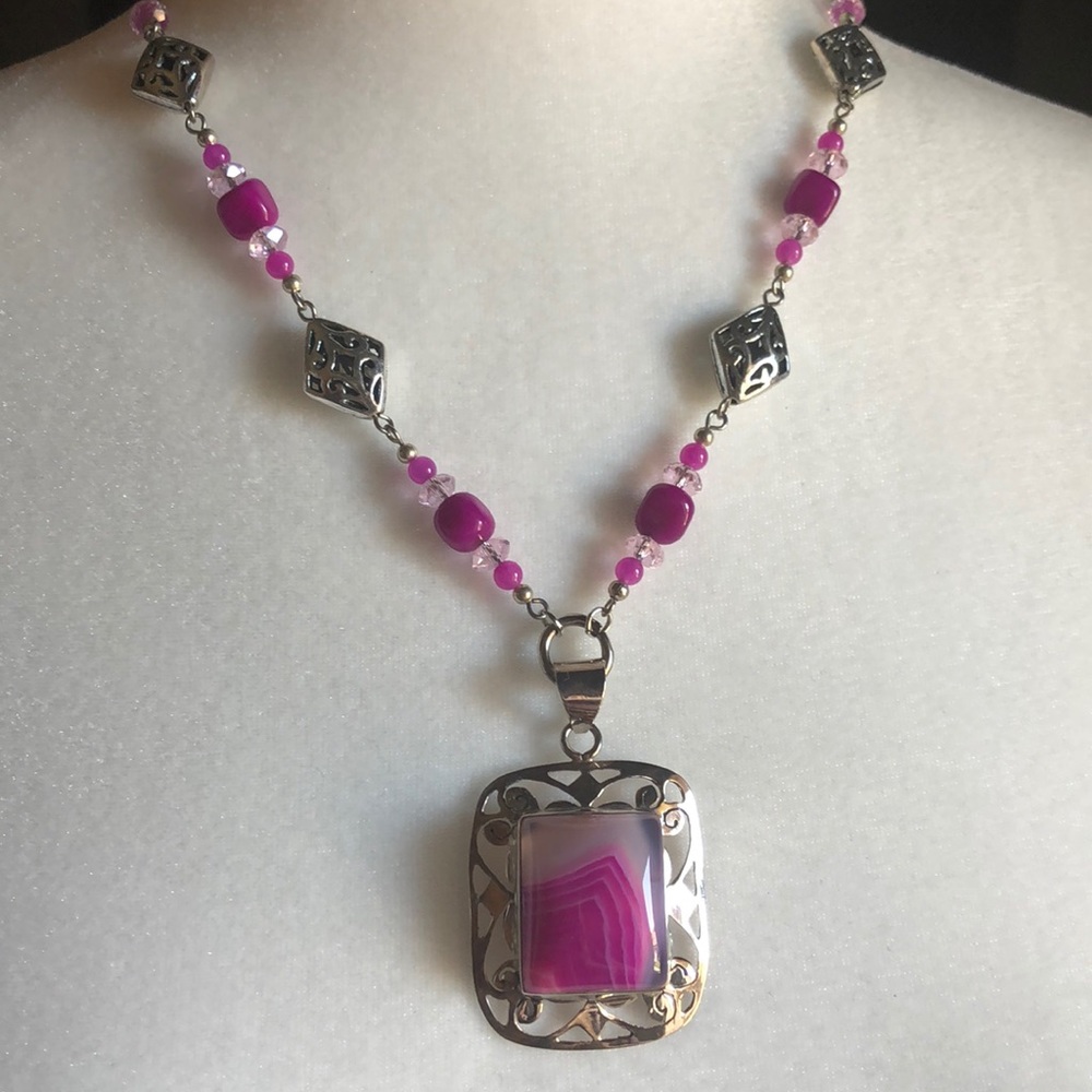 handmade necklace and earrings set